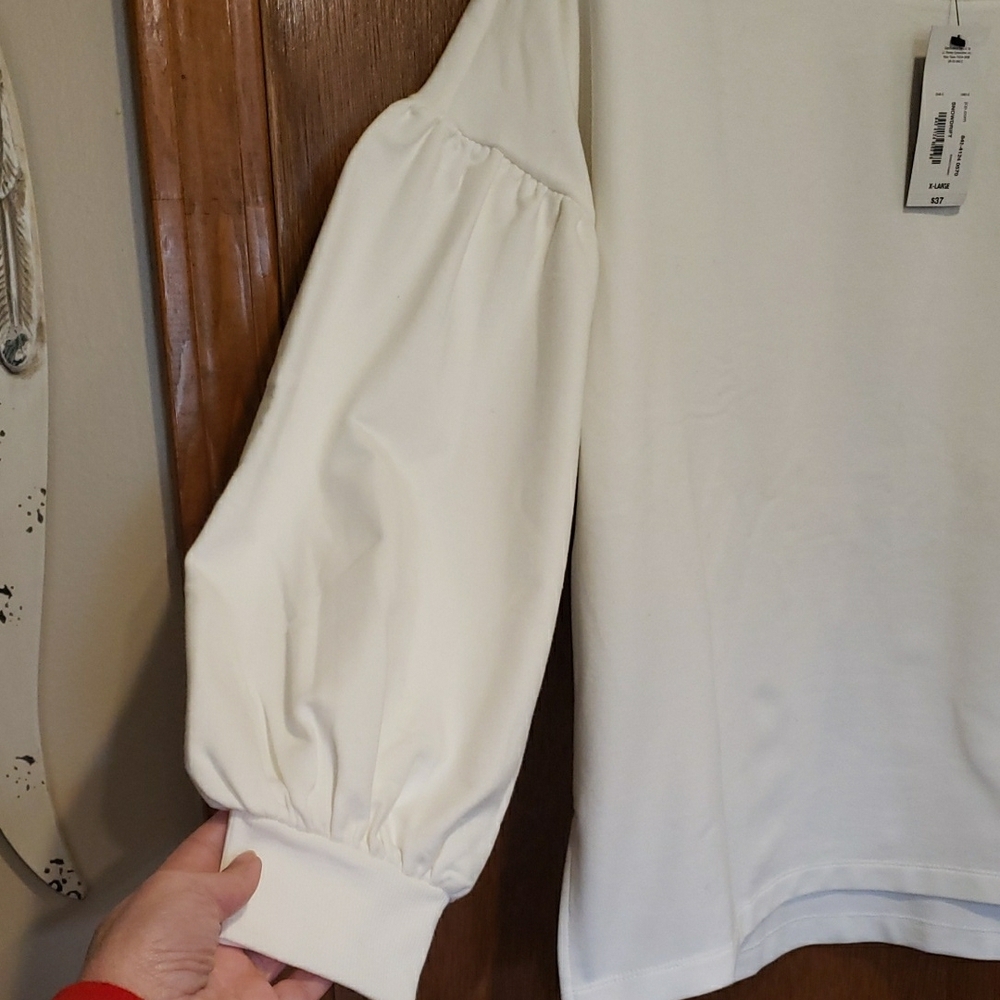 a.n.a Women's Elegant Cream Puff Sleeve Top- XL - Picture 5 of 10